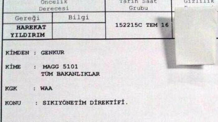 3 sayfa 20 madde... İşte darbenin belgesi