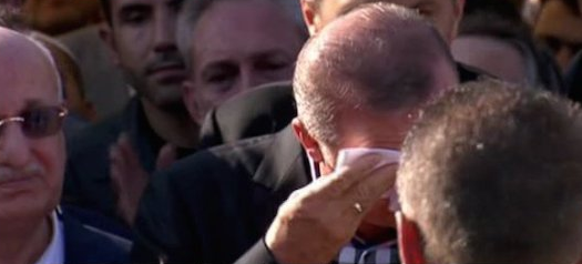 Erdoğan, Erol Olçak'ın cenazesinde gözyaşlarına boğuldu / VİDEO