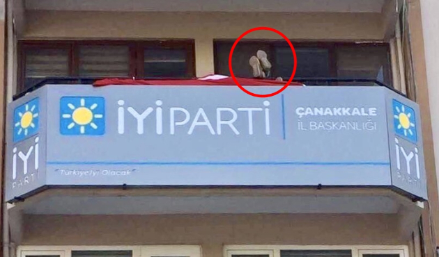İYİ Parti çalışanı bayrağımızı ayaklar altına aldı