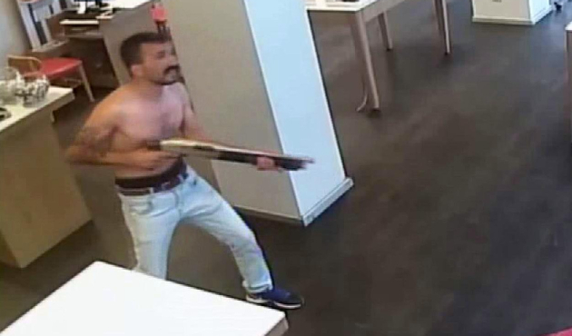 İnternete bağlanamadı pompalı ile iş yeri bastı!