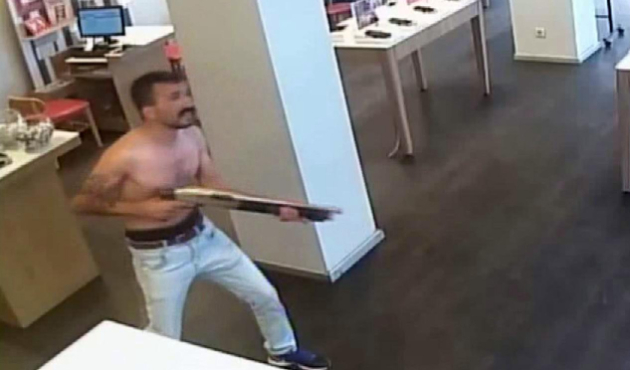 İnternete bağlanamadı pompalı ile iş yeri bastı!