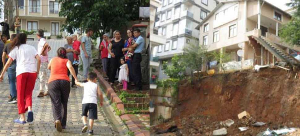 Sancaktepe'de yağmur sonrası korku dolu anlar!
