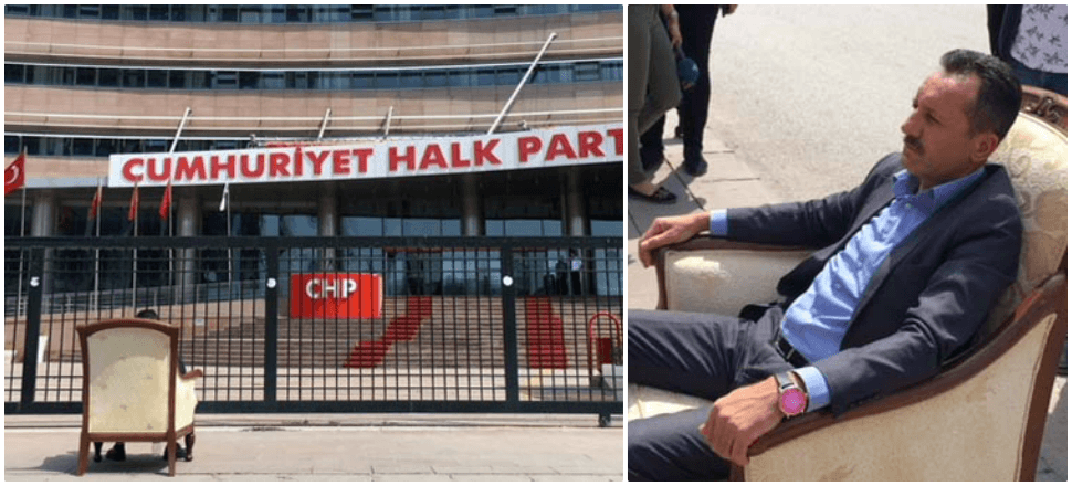 CHP'li üyeden koltuklu kurultay eylemi!