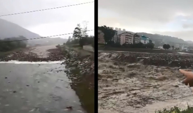 Sel suları Ünye'yi böyle vurdu...