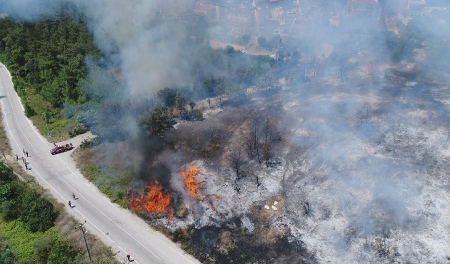 Bursa'da korkutan yangın! Alevler villalara sıçradı