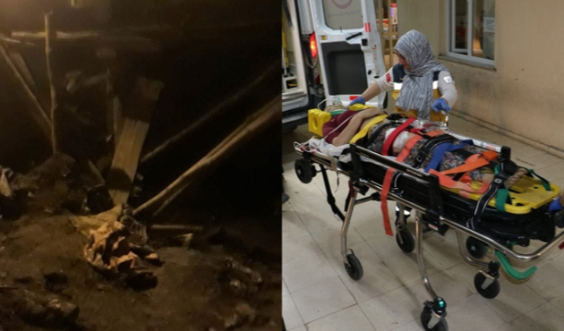 Sivas'ta kerpiç ev yıkıldı...