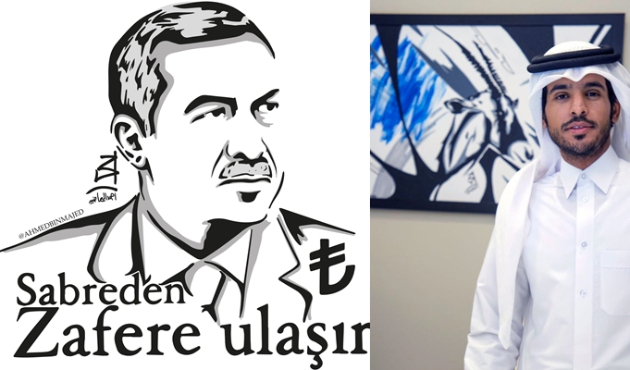 Katarlı ressamdan "Erdoğan portreli" destek...