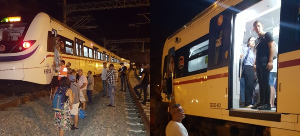 İzmir'e giden tren raydan çıktı...