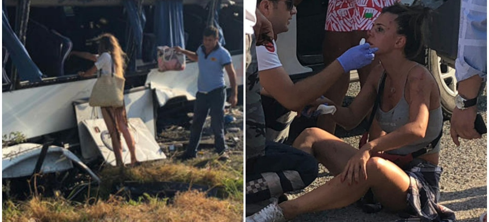 Son dakika! Tur otobüsü şarampole devrildi! Çok sayıda yaralı var