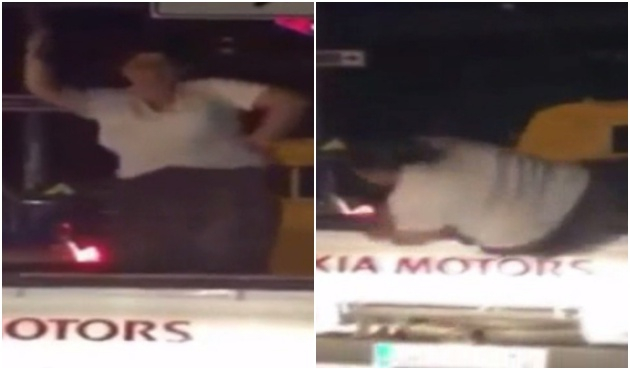 Kamyonet arkasında dansın sonu kötü bitti!