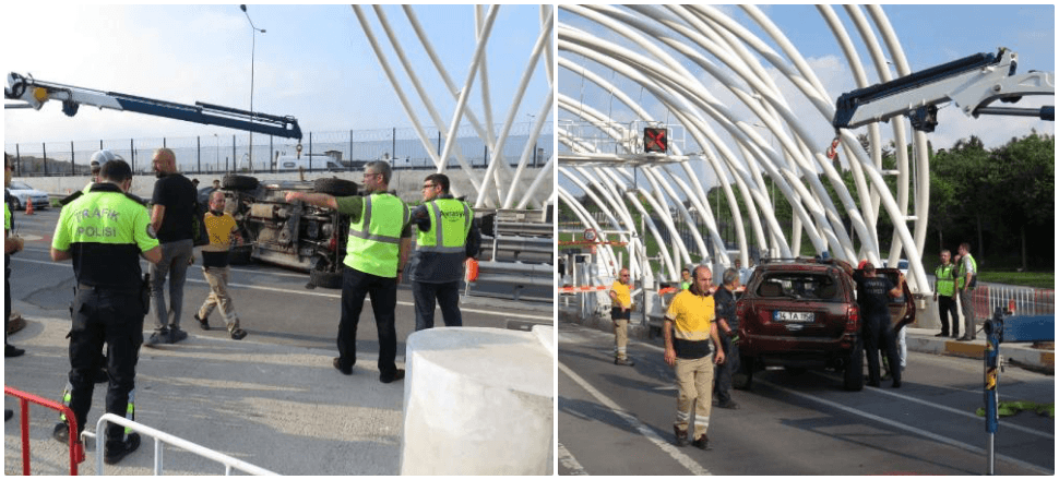 Avrasya Tüneli'nde kaza! 3 gişe trafiğe kapatıldı