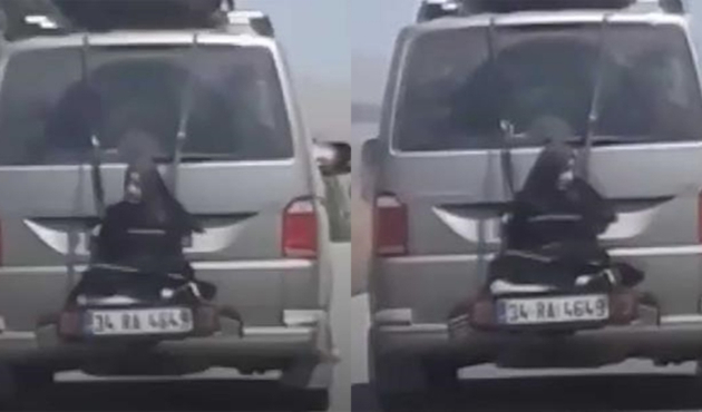 Kadını minibüsün arkasına bağladılar....