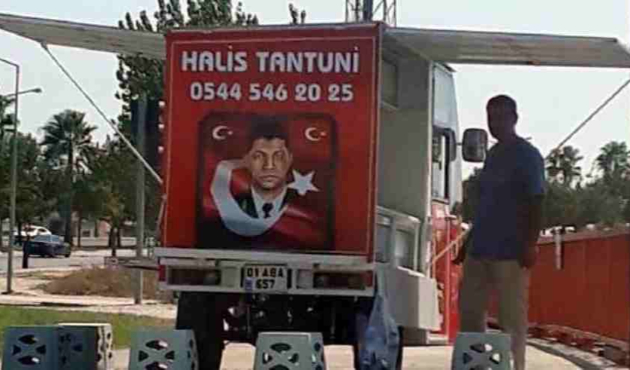 Şehit Halisdemir'in fotoğrafıyla tantuni satışı!