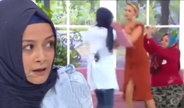 Canlı yayında gelin-kaynana kavgası!