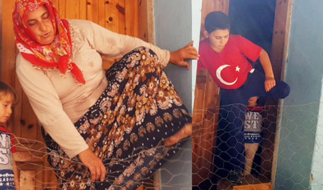 Baba ile oğlunun arasına tel örgü!