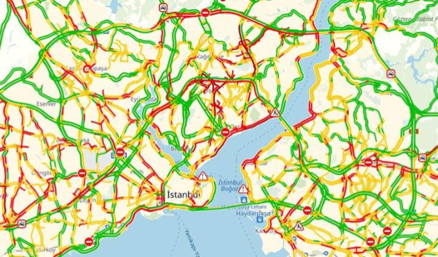 İstanbul'da yağmur sonrası trafikte son durum...