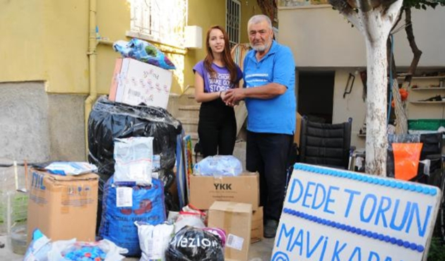 Dede ve torunu 137 engelliyi sevindirdi...