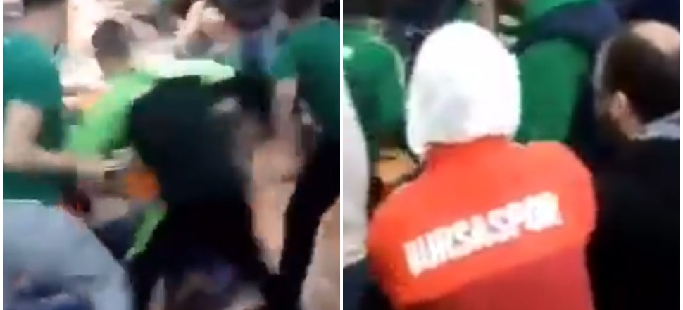 Bursasporlu holiganlardan Beşiktaş taraftarlarına bıçaklı saldırı!