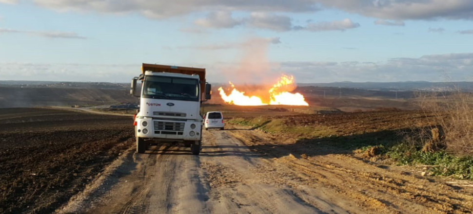 Silivri'de doğalgaz borusu patladı!