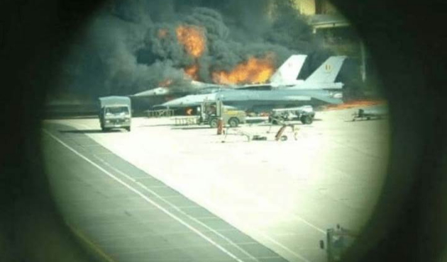 F-16'ya bakım yaparken diğer uçakları vurarak havaya uçurdu!