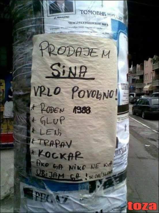 Öfkeli baba oğlunu satılığa çıkardı