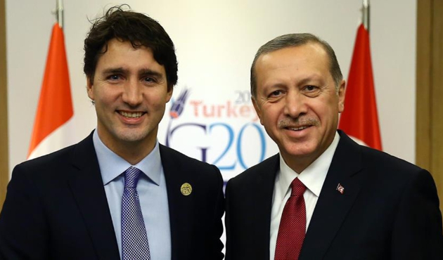 Cumhurbaşkanı Erdoğan, Trudeau ile görüştü...