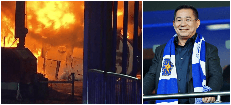 Leicester City'nin sahibini taşıyan helikopter düştü! / VİDEO