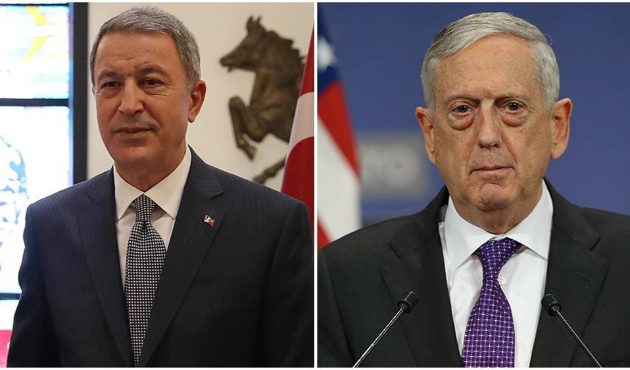 Bakan Akar ve Mattis Suriye'yi konuştu...