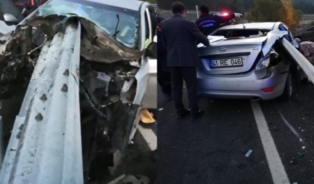 Bariyer otomobile ok gibi saplandı...