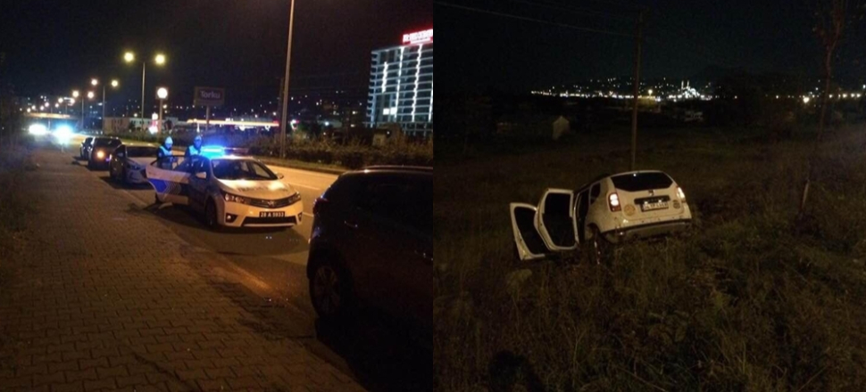 Dur ihtarına uymayan araç polislere çarptı...