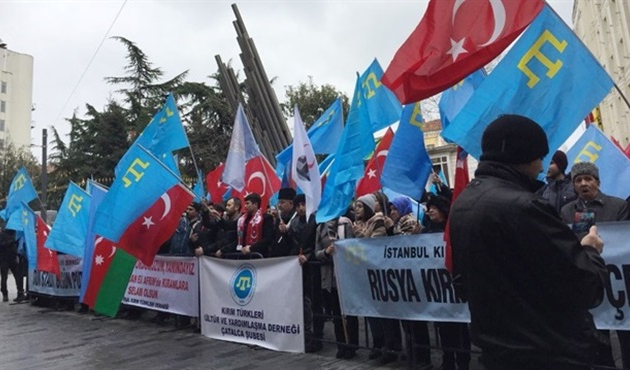 Kırım Türkleri'nden Rusya protestosu