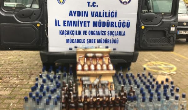 Aydın'da kargoyla sahte içkiye polis el koydu!