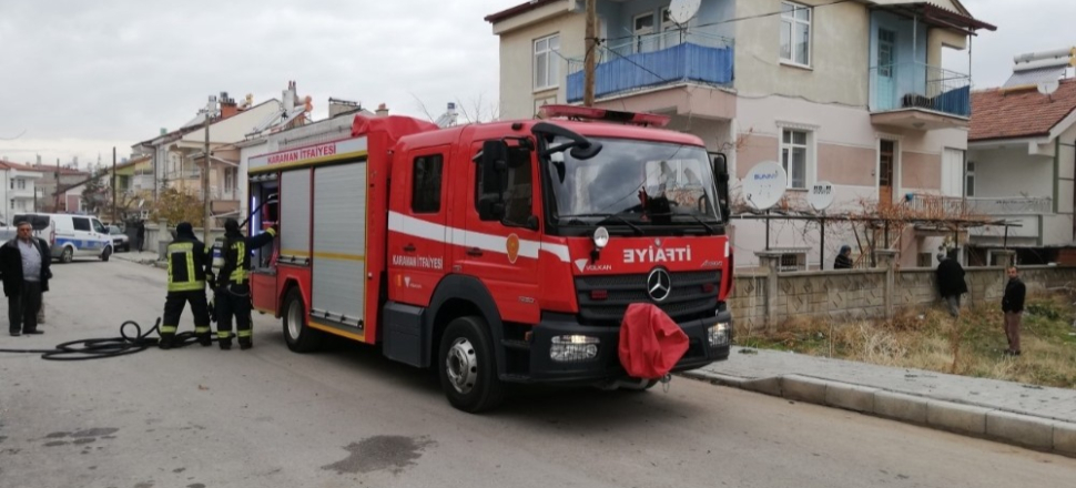 Karaman’da kömürlük yangını korkuttu!