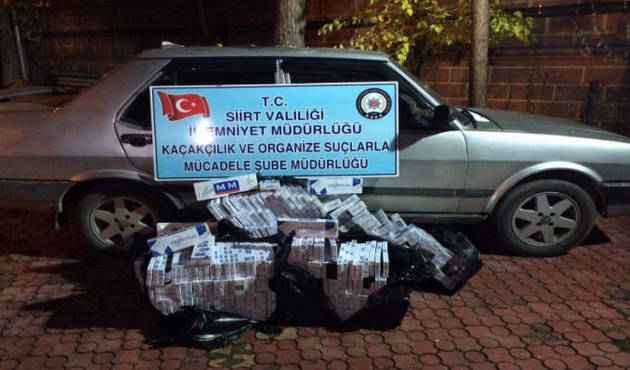 Siirt’te 3 bin paket kaçak sigara ele geçirildi