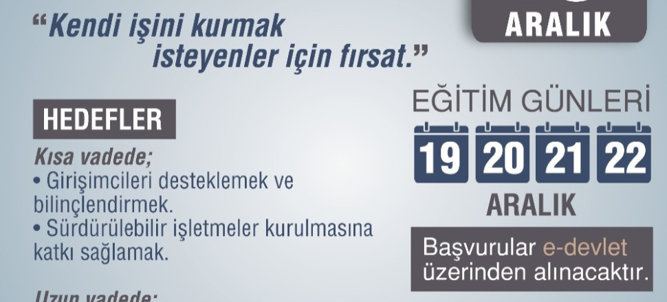 Girişimci olmak isteyenlere fırsat