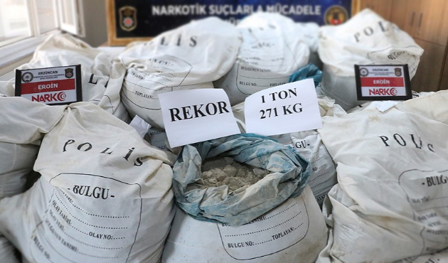 'Erzincan'da ele geçirilen eroinde tarihi rekor'