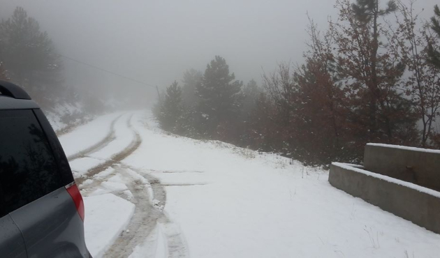 Akdağ’da kar kalınlığı 10 santimetreye ulaştı