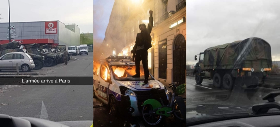 Fransa'da ordu Paris sokaklarına indi...