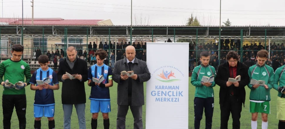 Karaman’da maç öncesi futbolcular kitap okudu