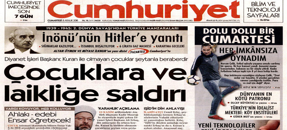 Cumhuriyet'ten Diyanet İşleri Başkanı Erbaş'a çirkin saldırı