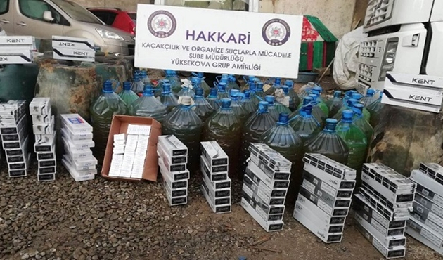Hakkari'de kaçak sigara ve akaryakıt ele geçirildi