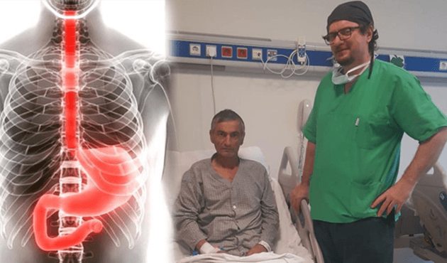 Denizli'de midesinden yemek borusu yapıldı