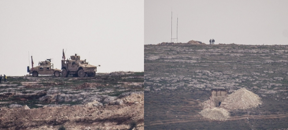 YPG'li teröristler hendek kazdı...