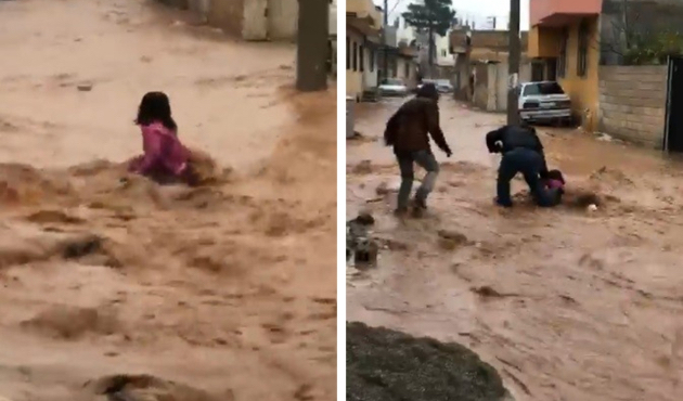 Sele kapılan çocuğu böyle kurtardılar!
