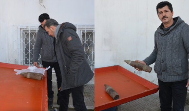Sahilde patlamamış 2 top mermisi buldu...