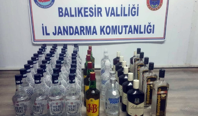 Balıkesir jandarmadan kaçak içki operasyonu