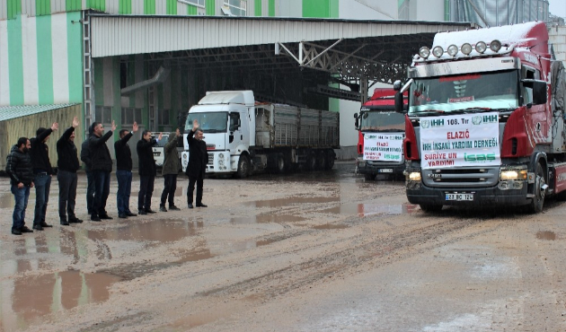 Elazığ’dan Suriye’ye 10 tır un yardımı