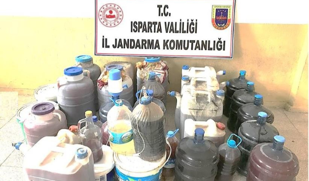 Isparta’da 650 litre sahte alkol ele geçirildi
