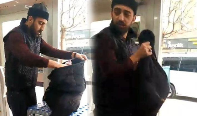 Poşete para vermemek için bu yöntemi denedi!
