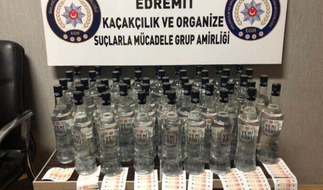 Balıkesir Edremit’te kaçak içki ele geçirildi